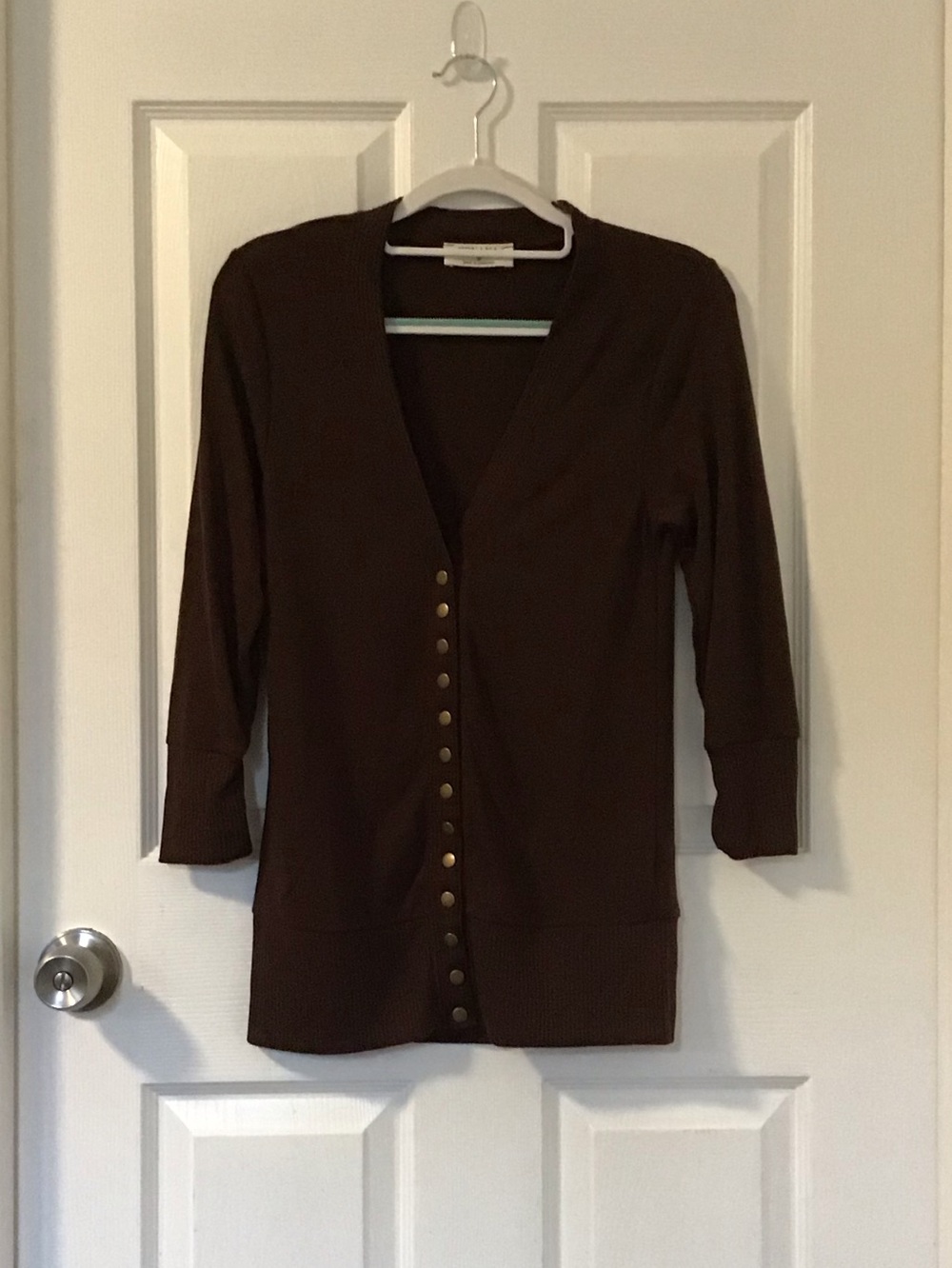 NWOT! Zenana Outfitters Brown Button-Down V-Neck Cardigan
